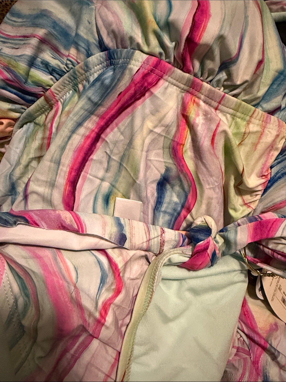 Multi-Color Watercolor Stripe Swimsuit 2 pc